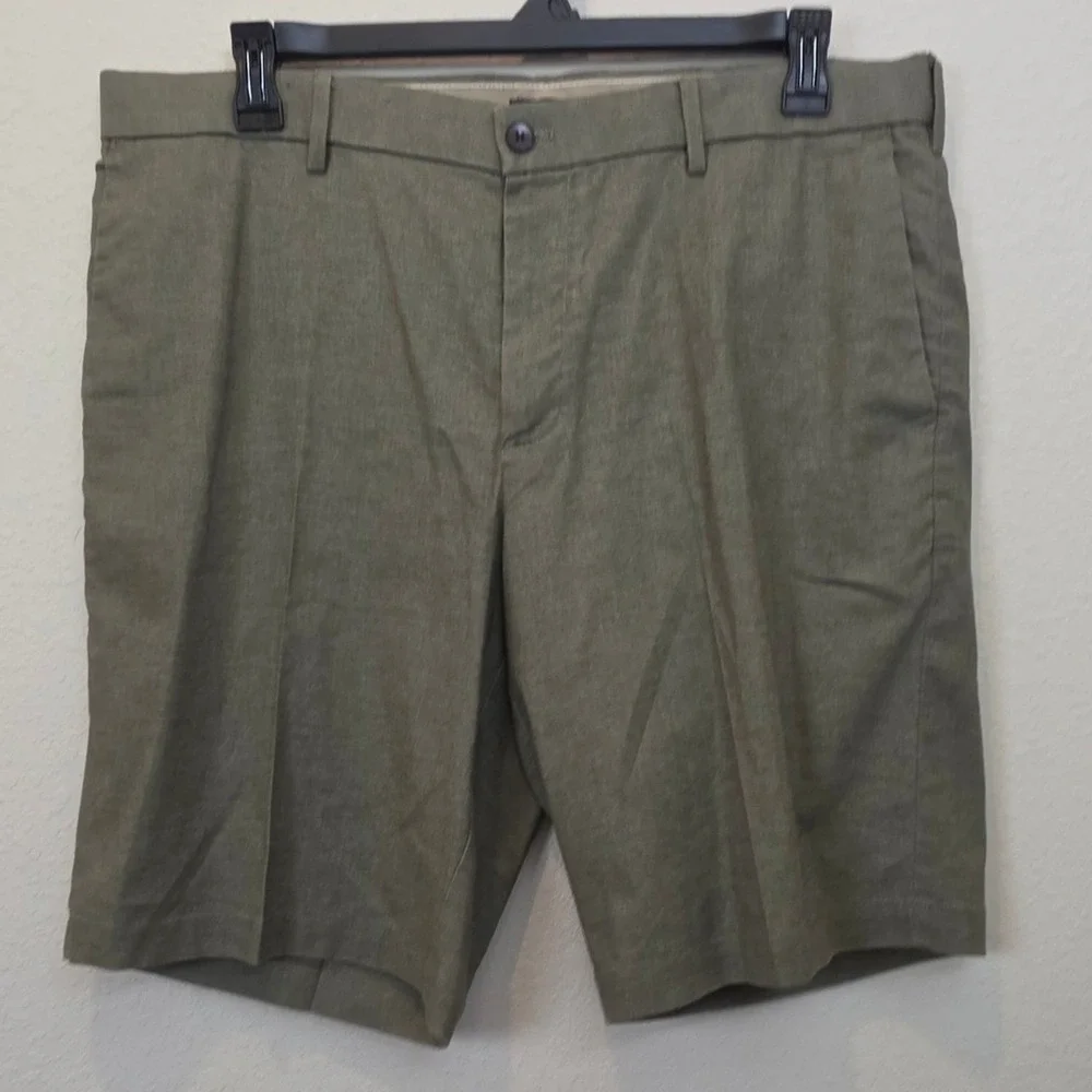 Banana Republic Shorts Mens 38 Green Excellent Chino Flat Front